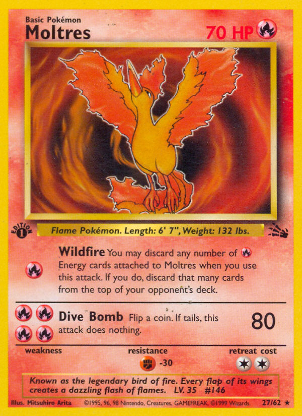 Fossil set Non Holo Moltres #27/62 first edition
